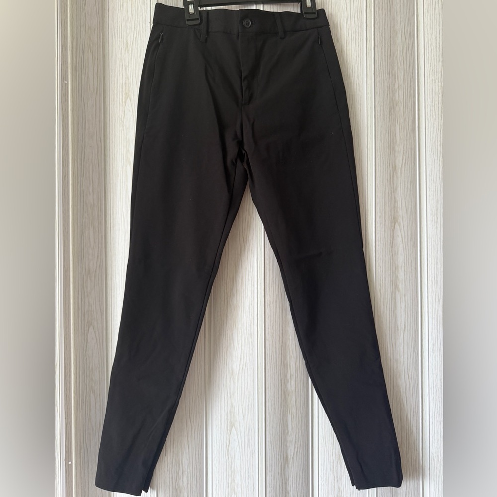 Zara Black High Waisted Trousers Straight Leg Work Office Pants Size 29